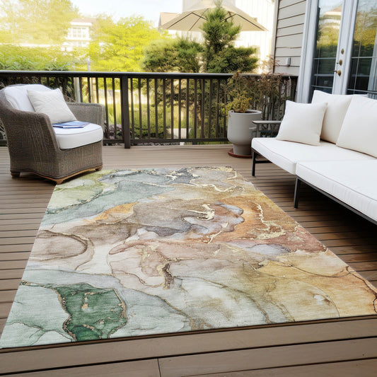 Machine Washable Indoor/ Outdoor Chantille Watercolor Rug