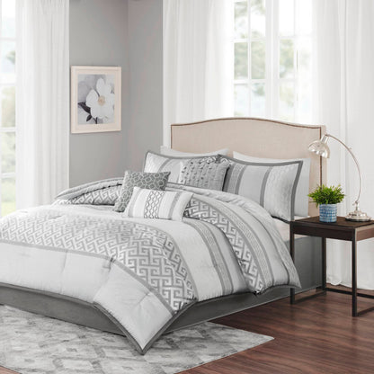 Ensemble de couette géométrique jacquard Christian de Madison Park, 7 pièces