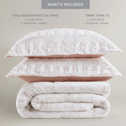 Madison Park Margot Back Print Long Fur Comforter Set