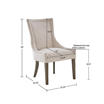 Madison Park Signature Fauteuils de salle à manger Ultra rembourrés avec pieds en bois (lot de 2) - N/A