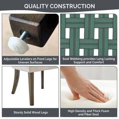 Madison Park Signature Fauteuils de salle à manger Ultra rembourrés avec pieds en bois (lot de 2) - N/A