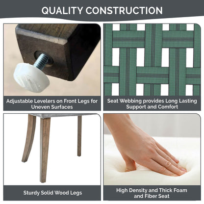 Madison Park Signature Fauteuils de salle à manger Ultra rembourrés avec pieds en bois (lot de 2) - N/A