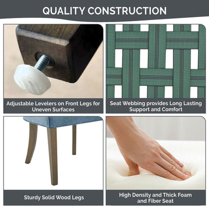 Madison Park Signature Fauteuils de salle à manger Ultra rembourrés avec pieds en bois (lot de 2) - N/A