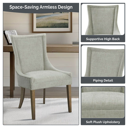 Madison Park Signature Fauteuils de salle à manger Ultra rembourrés avec pieds en bois (lot de 2) - N/A