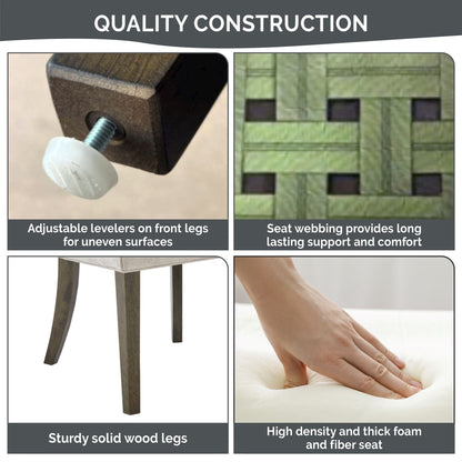 Madison Park Signature Fauteuils de salle à manger Ultra rembourrés avec pieds en bois (lot de 2) - N/A