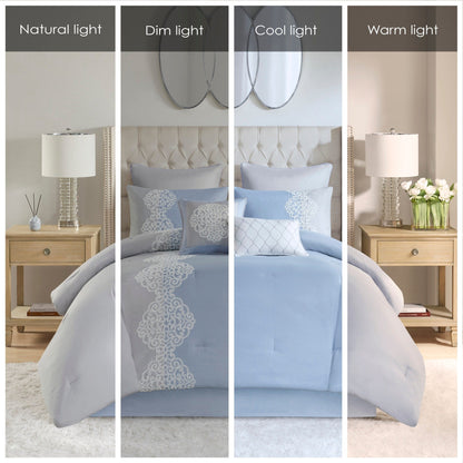 Madison Park Vera 8 Piece Embroidered Microfiber Comforter Set