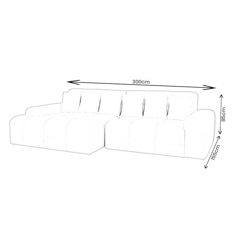 Maine Left Hand Facing Corner Sofa - Cream