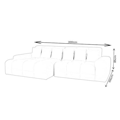 Maine Left Hand Facing Corner Sofa - Cream