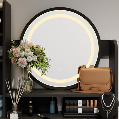 Ensemble coiffeuse avec miroir à écran tactile et tabouret