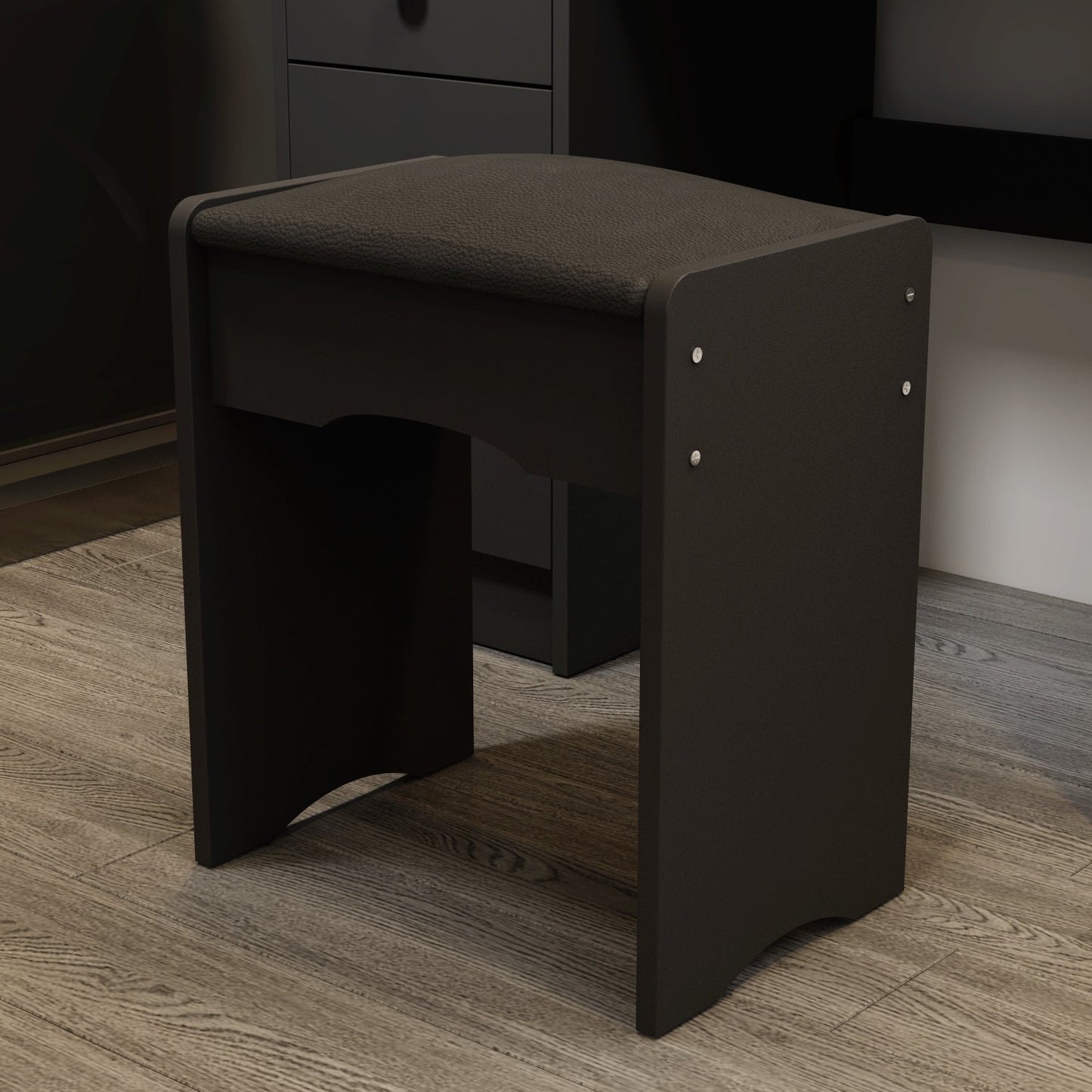 Ensemble coiffeuse avec miroir à écran tactile et tabouret