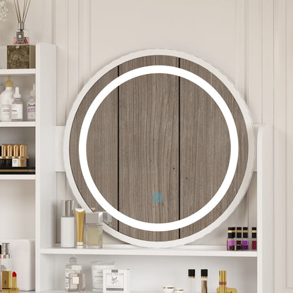 Ensemble coiffeuse avec miroir à écran tactile et tabouret