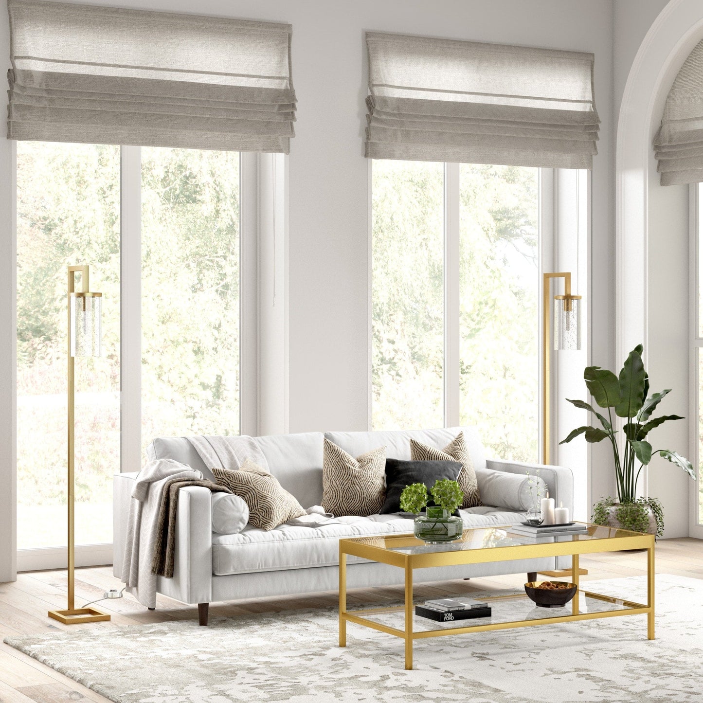 Malva 67.75 Tall Floor Lamp with Glass Shade - 11 Wide