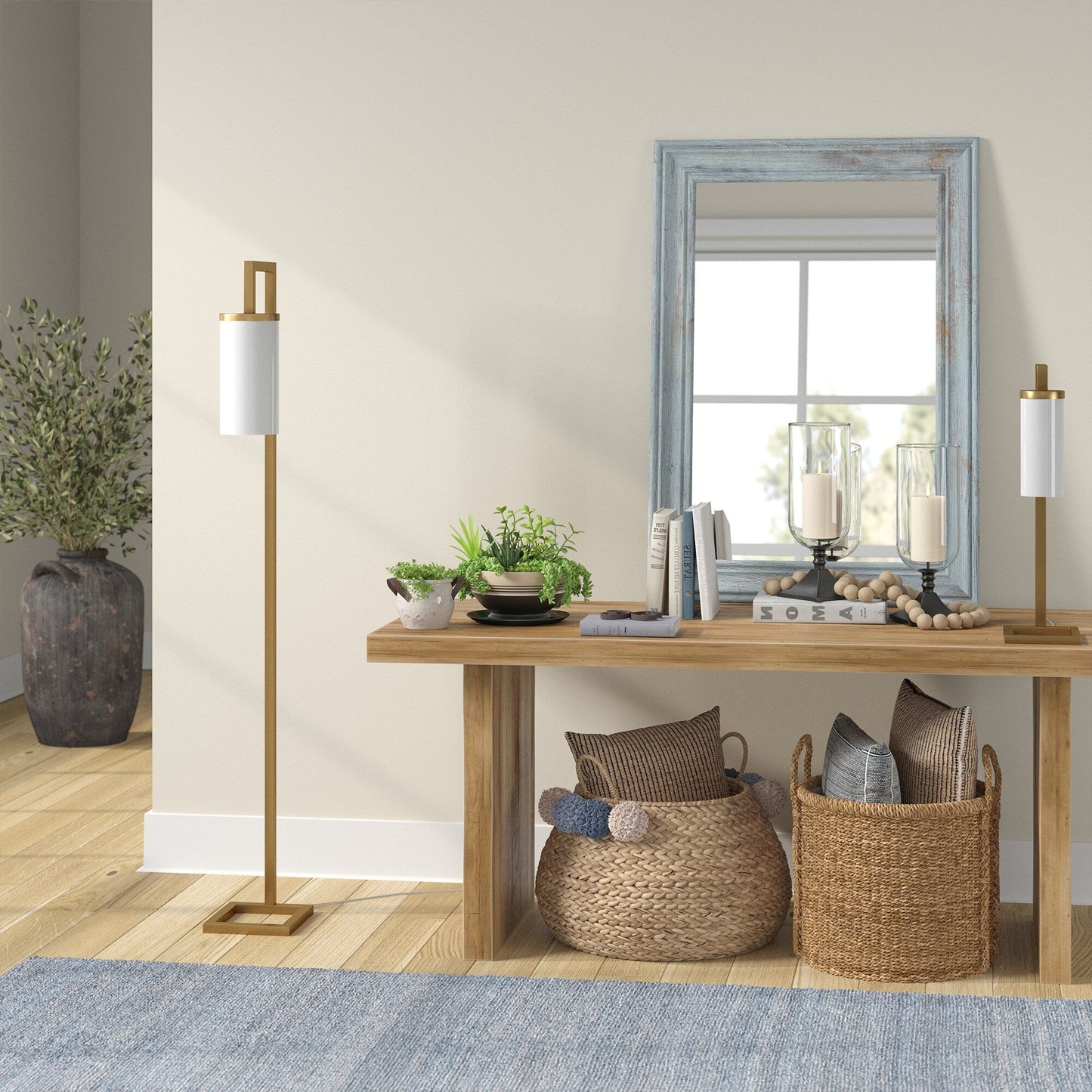 Malva 67.75 Tall Floor Lamp with Glass Shade - 11 Wide