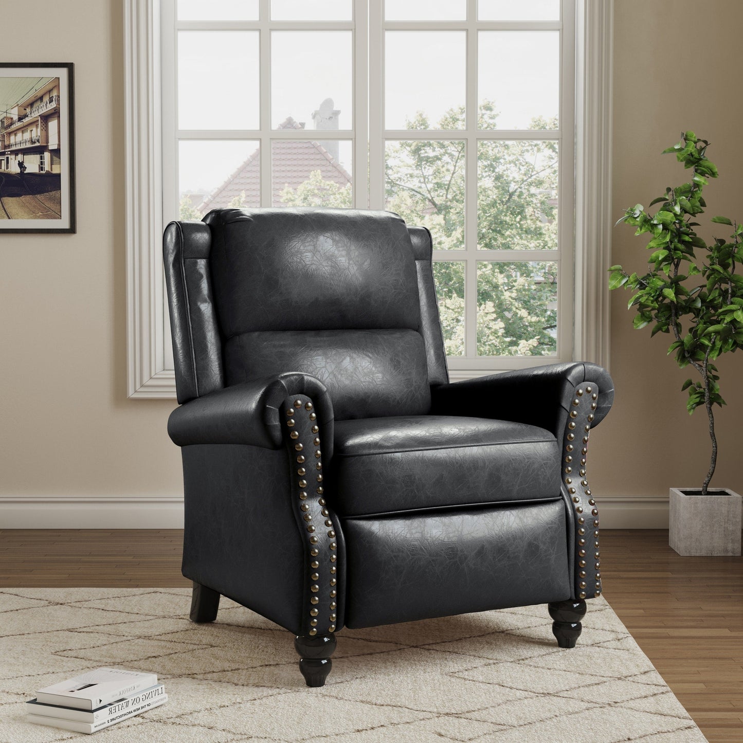 Fauteuils inclinables à commande manuelle avec garniture à clous cloutés