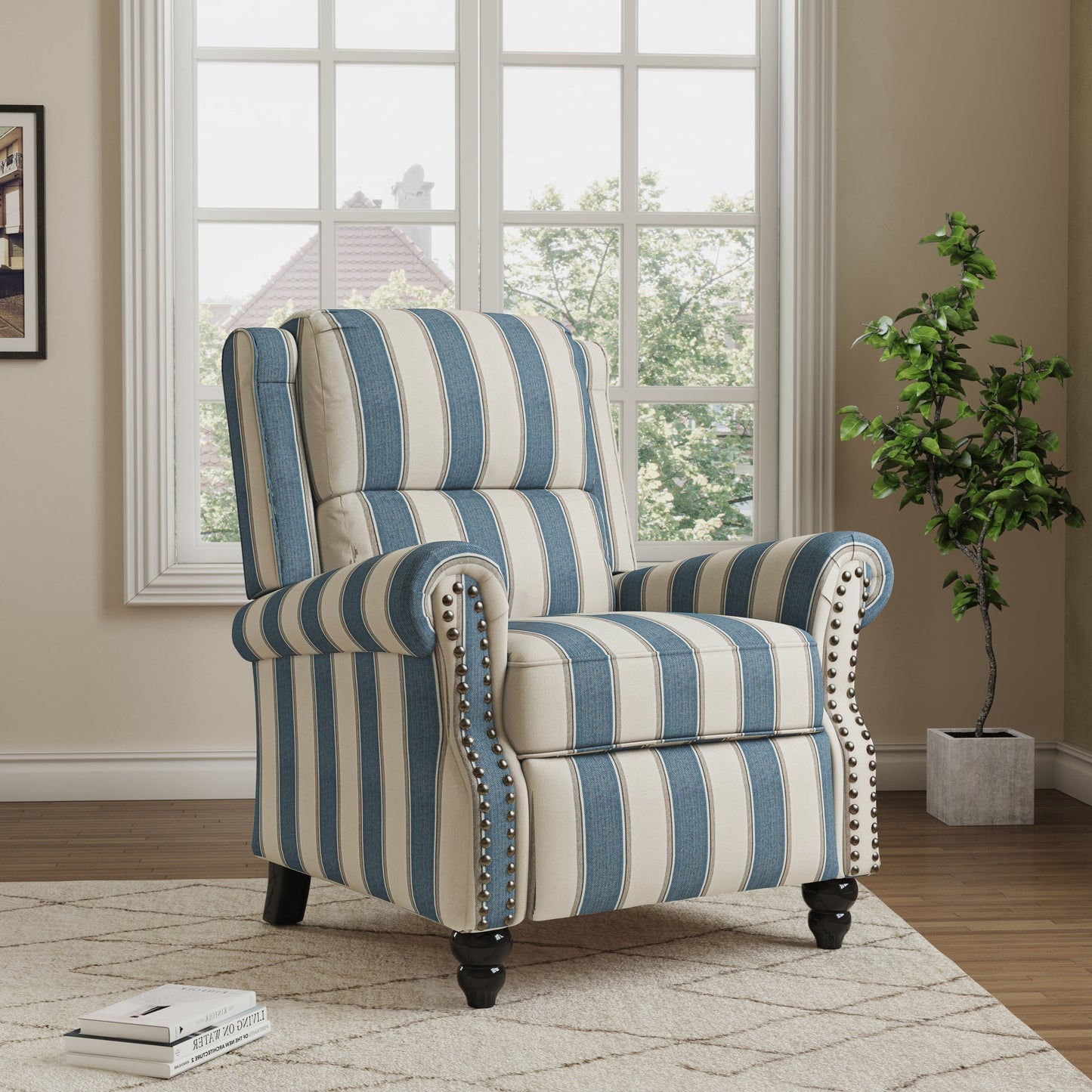 Fauteuils inclinables à commande manuelle avec garniture à clous cloutés