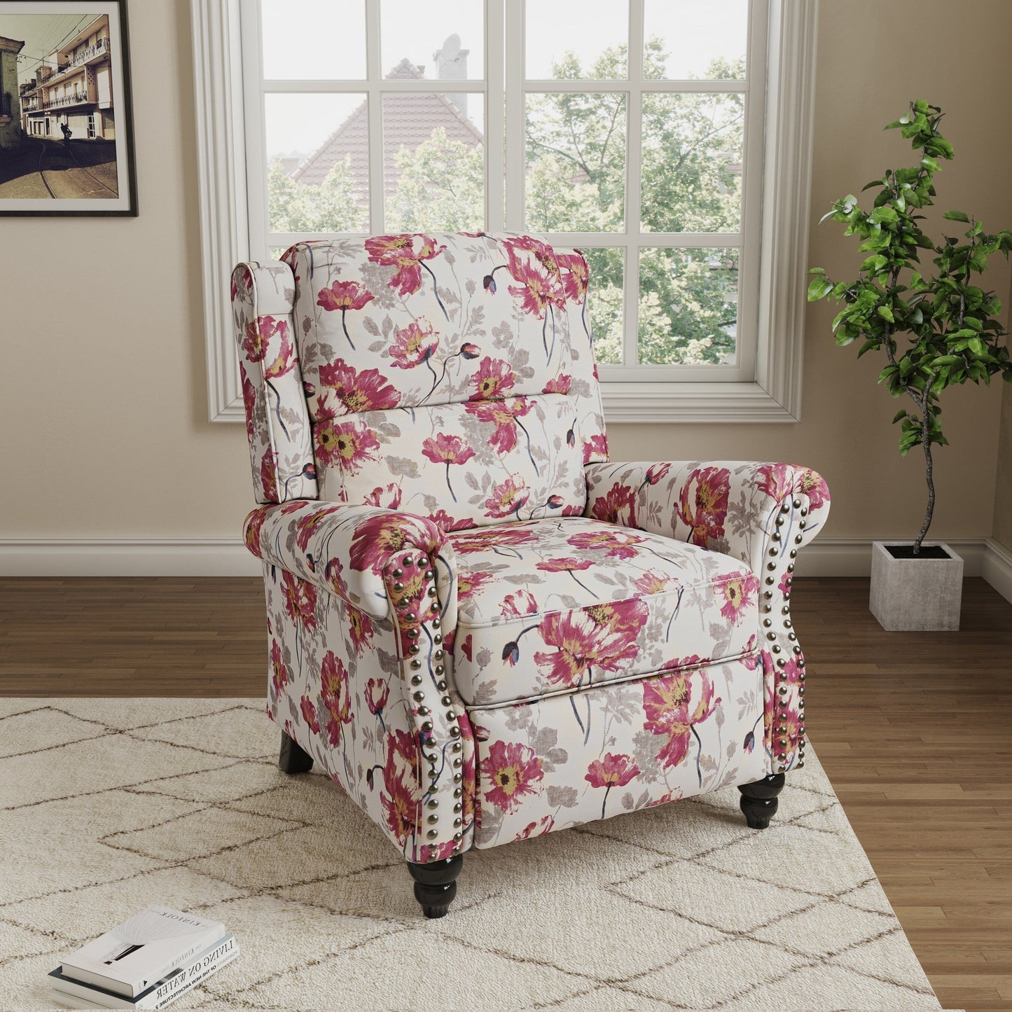 Fauteuils inclinables à commande manuelle avec garniture à clous cloutés