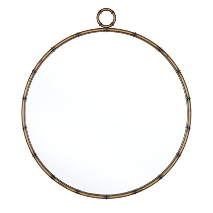 Marza Miroir mural rond avec finition laiton antique de iNSPIRE Q Modern