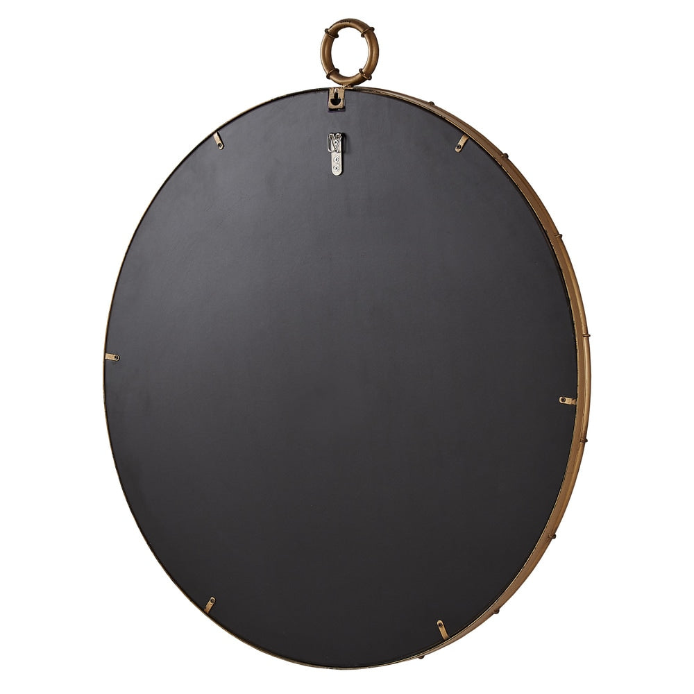 Marza Miroir mural rond avec finition laiton antique de iNSPIRE Q Modern
