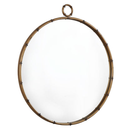 Marza Miroir mural rond avec finition laiton antique de iNSPIRE Q Modern