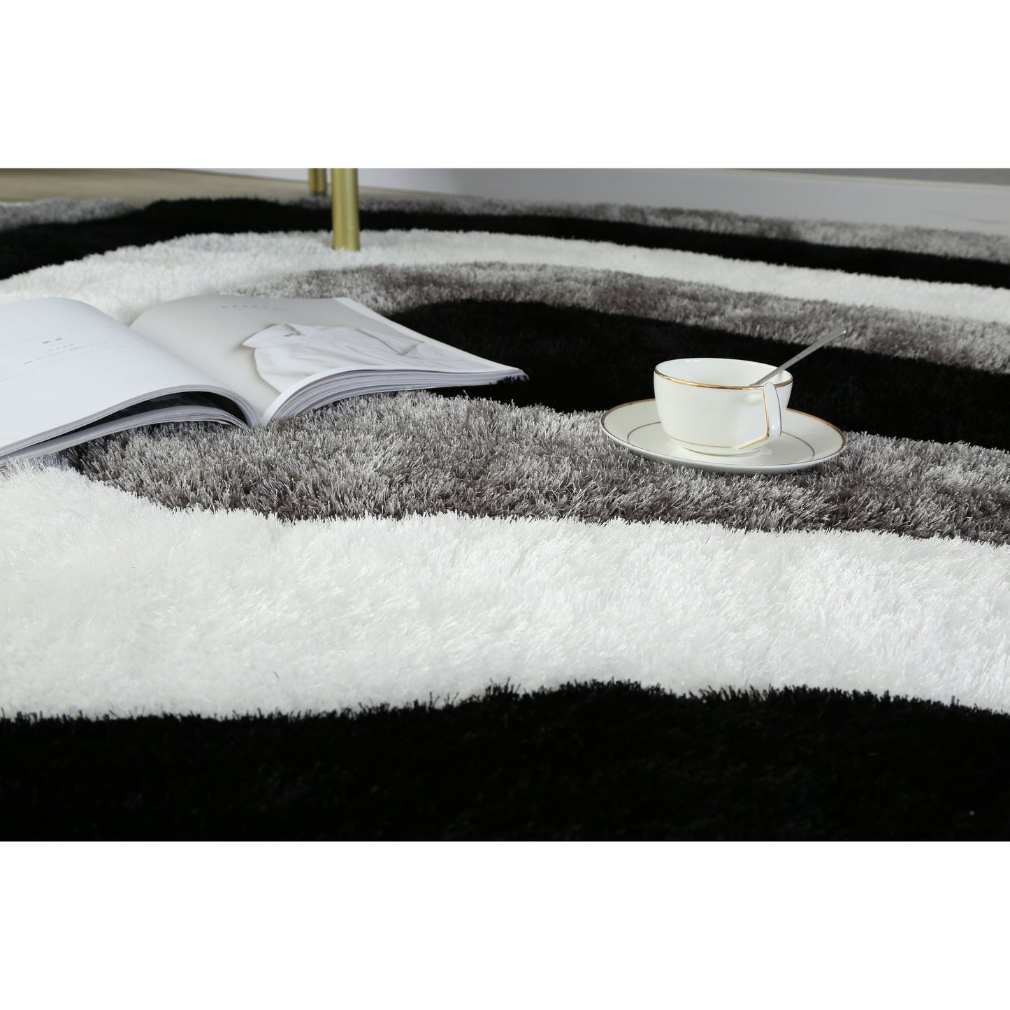 Tapis de sol Mateos Shag à motif abstrait