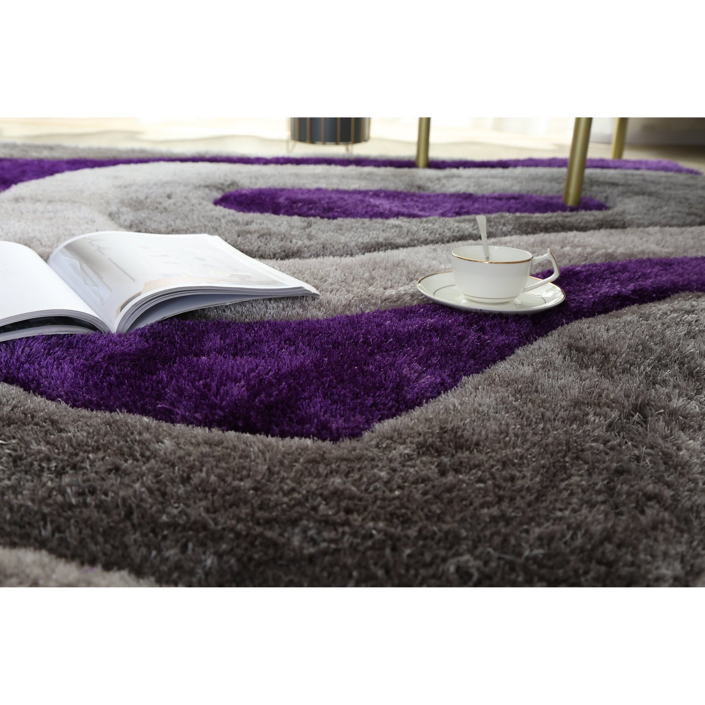 Tapis de sol Mateos Shag à motif abstrait