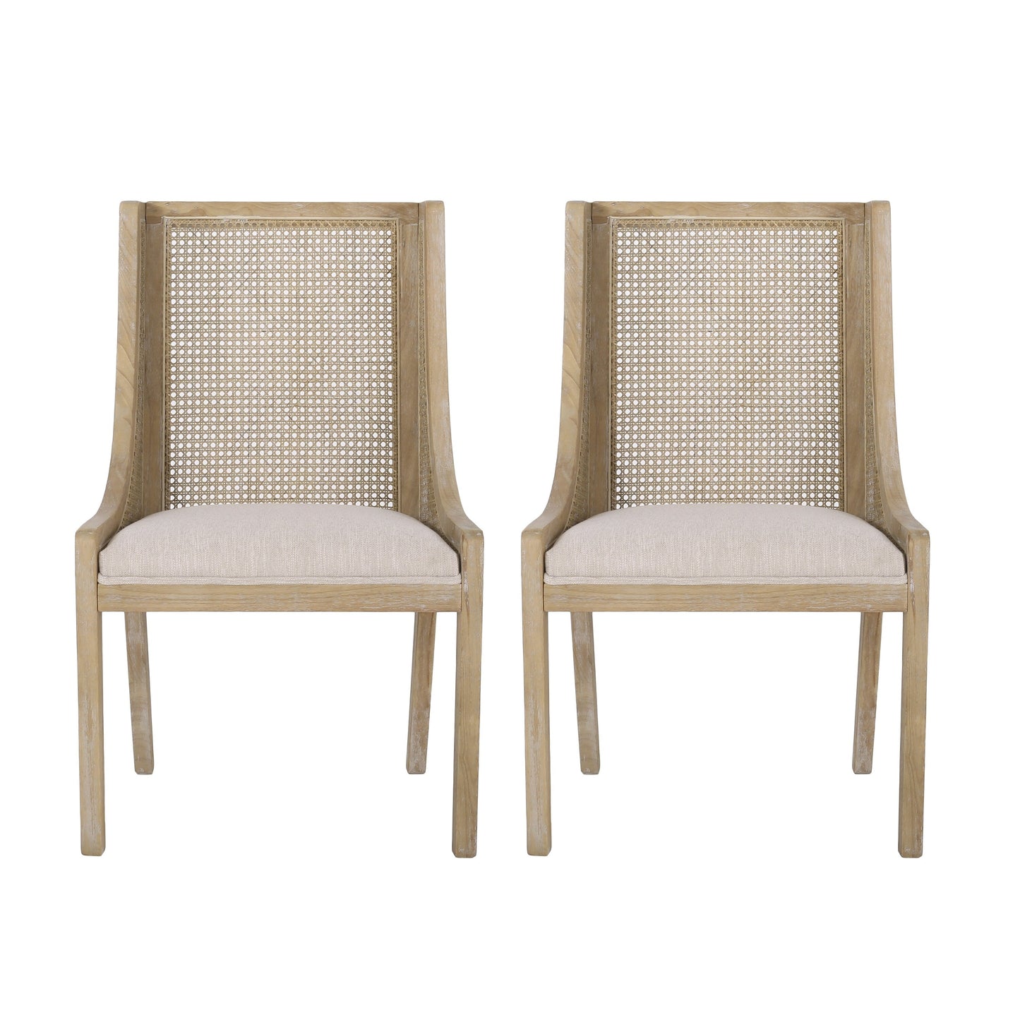 Christopher Knight Home - Chaises de salle à manger rembourrées en osier et bois Maurers (lot de 2)