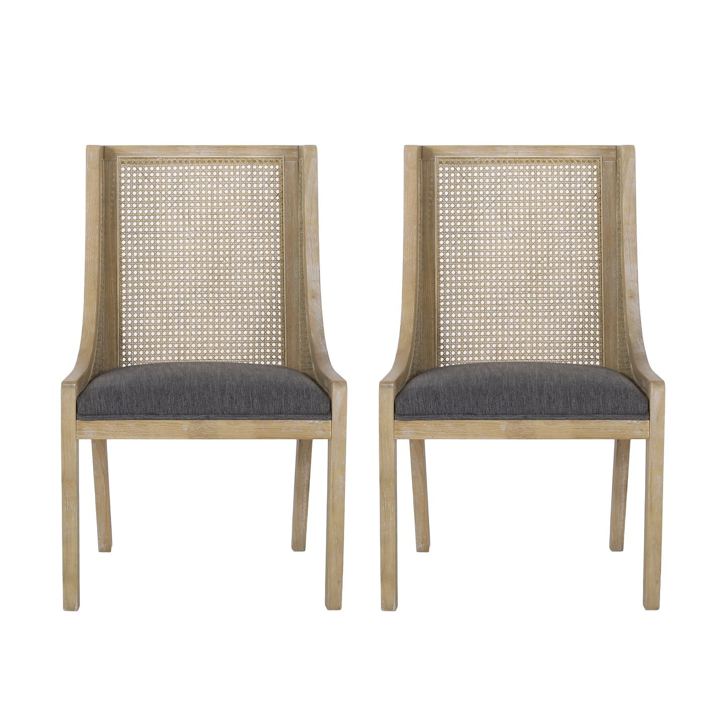 Christopher Knight Home - Chaises de salle à manger rembourrées en osier et bois Maurers (lot de 2)