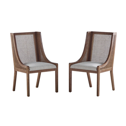 Christopher Knight Home - Chaises de salle à manger rembourrées en osier et bois Maurers (lot de 2)