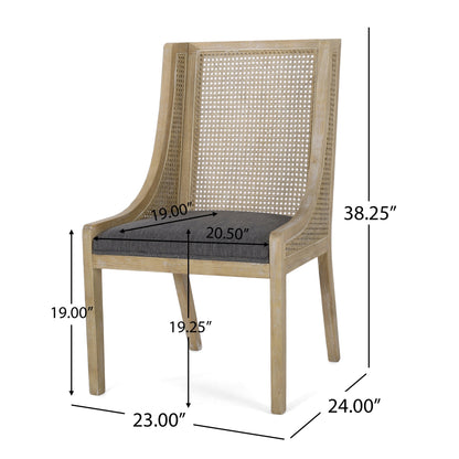 Christopher Knight Home - Chaises de salle à manger rembourrées en osier et bois Maurers (lot de 2)