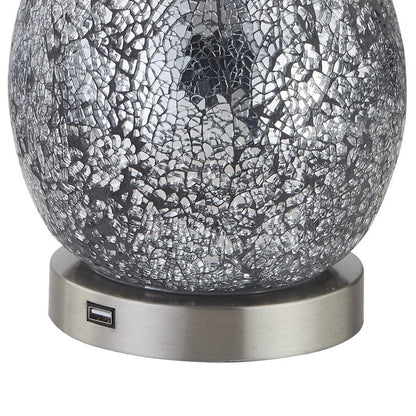 25.25 Glass Table Lamp Set with USB (Set of 2)