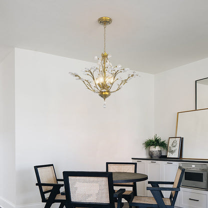 Maxax Lustre unique classique/traditionnel à 4 lumières avec accents en cristal