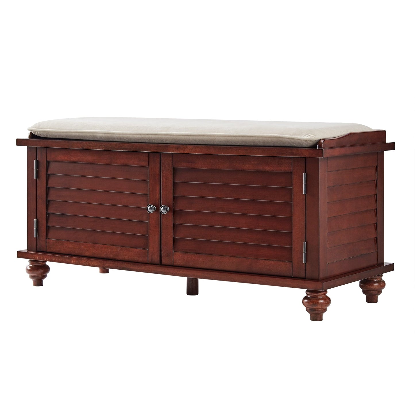 Banc de rangement à porte à volet avec coussin en velours Maybelle de iNSPIRE Q Classic