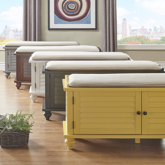 Banc de rangement à porte à volet avec coussin en velours Maybelle de iNSPIRE Q Classic