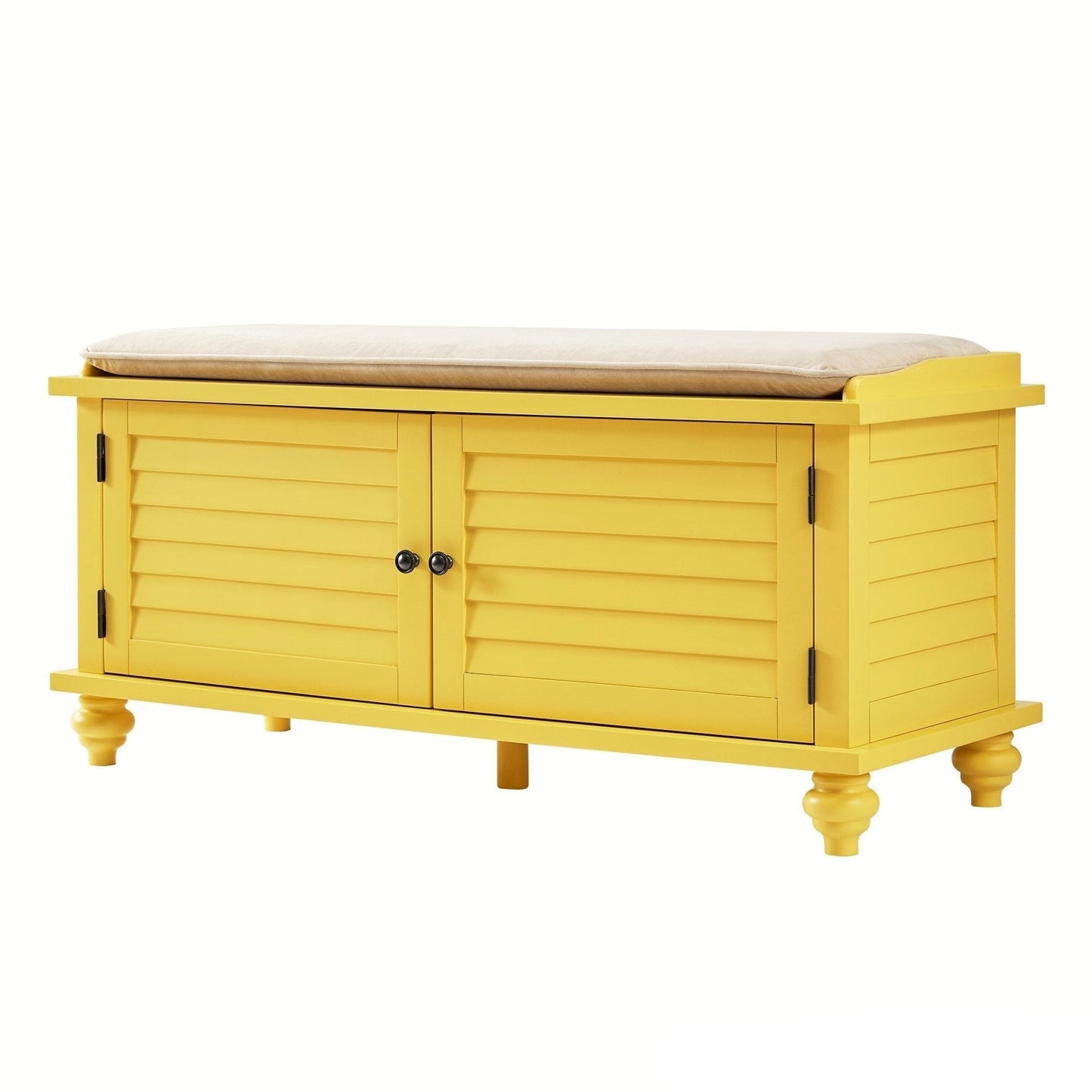 Banc de rangement à porte à volet avec coussin en velours Maybelle de iNSPIRE Q Classic