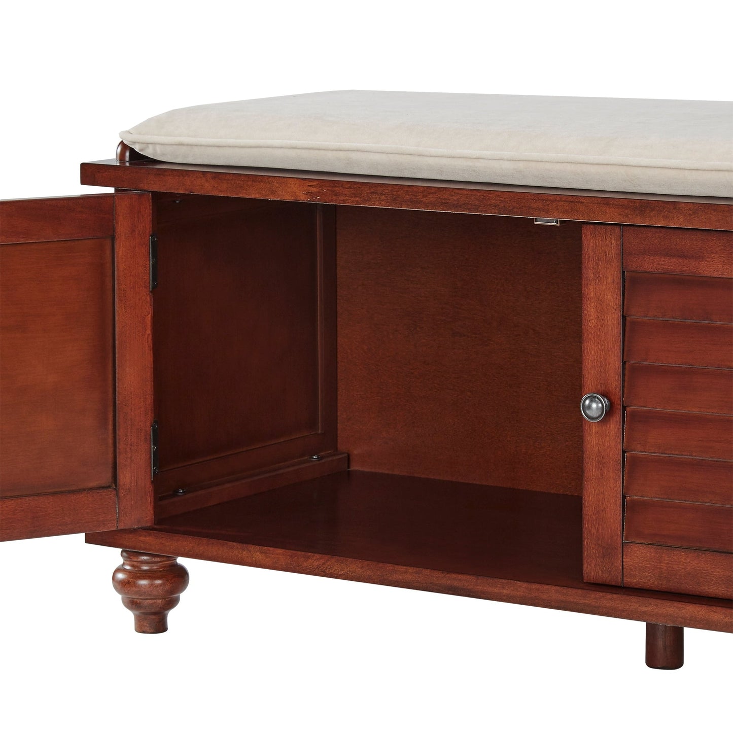 Banc de rangement à porte à volet avec coussin en velours Maybelle de iNSPIRE Q Classic