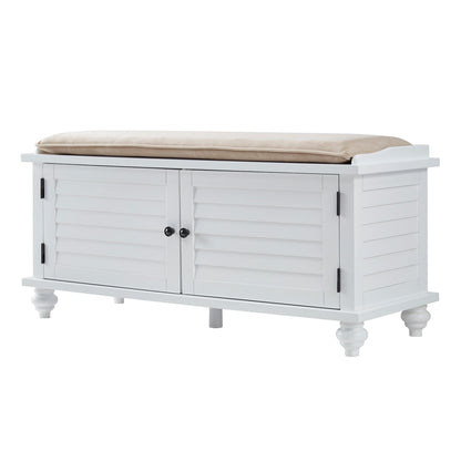 Banc de rangement à porte à volet avec coussin en velours Maybelle de iNSPIRE Q Classic