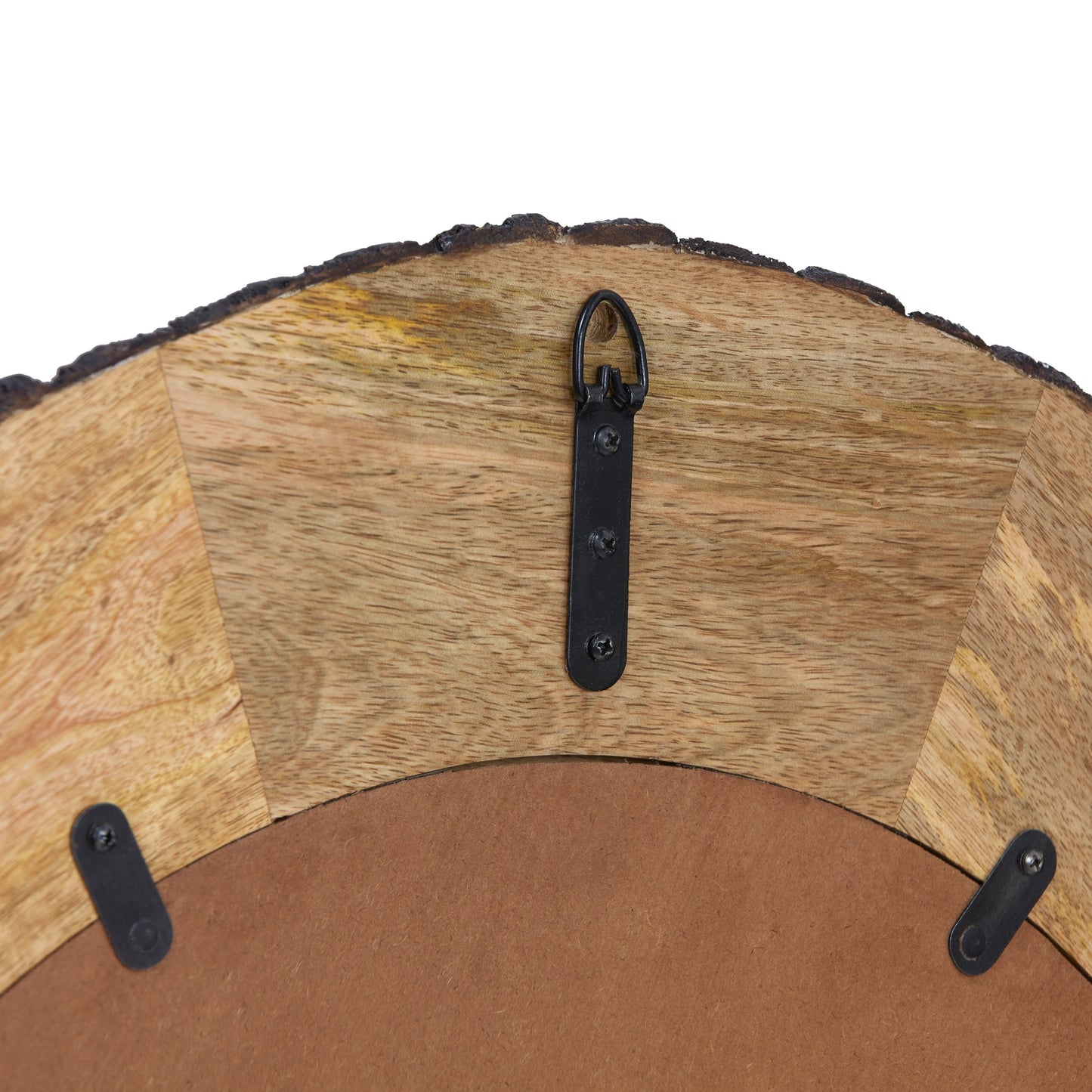 Miroir mural rond en bois à bords naturels Meredith de River of Goods - 30,5 x 1 x 30,5 cm