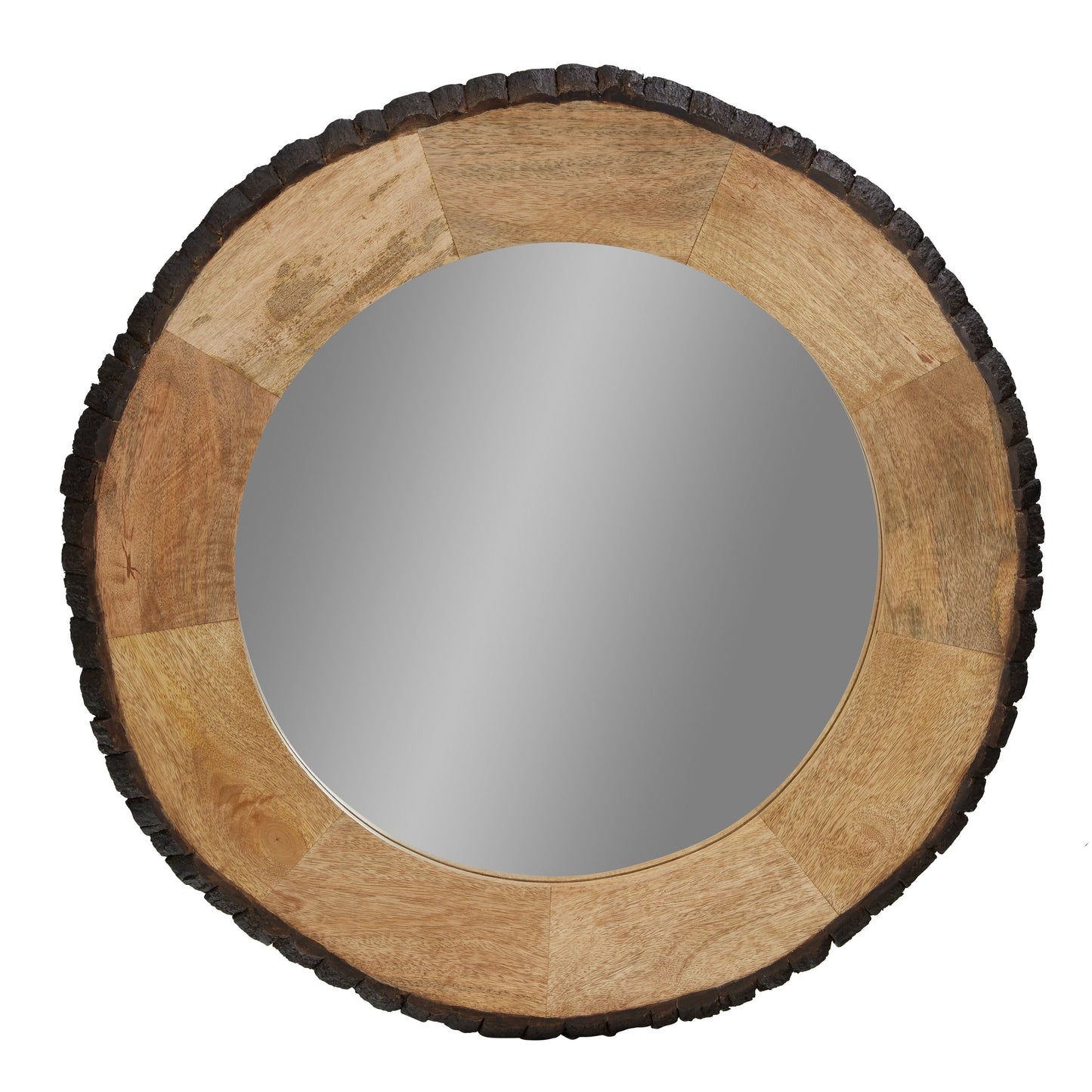 Miroir mural rond en bois à bords naturels Meredith de River of Goods - 30,5 x 1 x 30,5 cm