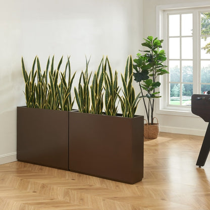 Grand bac à plantes métallique pour extérieur, 96,5 x 76,2 x 76,2 cm (LxlxH) - Bac à plantes séparateur en métal - 96,5 x 76,2 x 25,4 cm