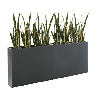 Grand bac à plantes métallique pour extérieur, 96,5 x 76,2 x 76,2 cm (LxlxH) - Bac à plantes séparateur en métal - 96,5 x 76,2 x 25,4 cm