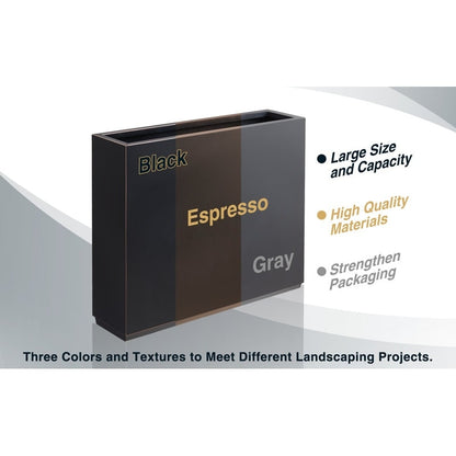 Grand bac à plantes métallique pour extérieur, 96,5 x 76,2 x 76,2 cm (LxlxH) - Bac à plantes séparateur en métal - 96,5 x 76,2 x 25,4 cm