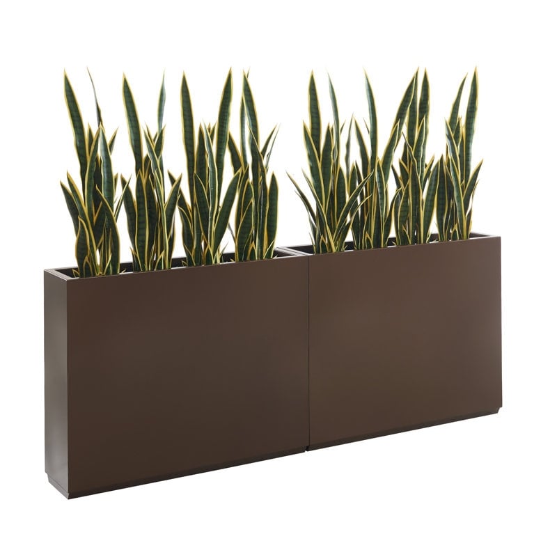 Grand bac à plantes métallique pour extérieur, 96,5 x 76,2 x 76,2 cm (LxlxH) - Bac à plantes séparateur en métal - 96,5 x 76,2 x 25,4 cm