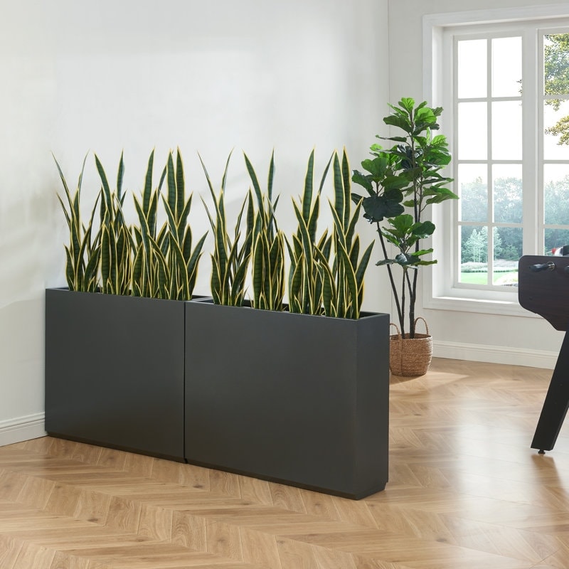 Grand bac à plantes métallique pour extérieur, 96,5 x 76,2 x 76,2 cm (LxlxH) - Bac à plantes séparateur en métal - 96,5 x 76,2 x 25,4 cm