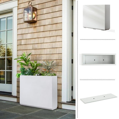 Grand bac à plantes métallique pour extérieur, 96,5 x 76,2 x 76,2 cm (LxlxH) - Bac à plantes séparateur en métal - 96,5 x 76,2 x 25,4 cm