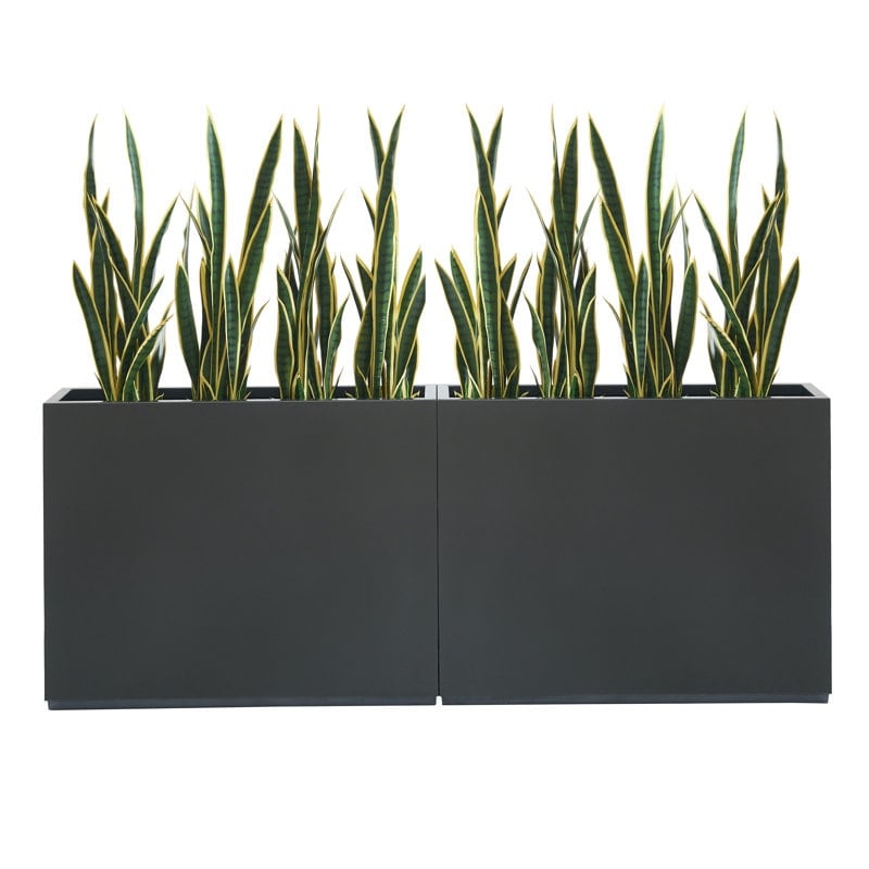 Grand bac à plantes métallique pour extérieur, 96,5 x 76,2 x 76,2 cm (LxlxH) - Bac à plantes séparateur en métal - 96,5 x 76,2 x 25,4 cm