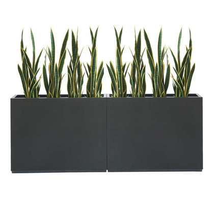 Grand bac à plantes métallique pour extérieur, 96,5 x 76,2 x 76,2 cm (LxlxH) - Bac à plantes séparateur en métal - 96,5 x 76,2 x 25,4 cm