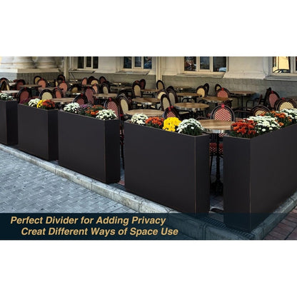 Grand bac à plantes métallique pour extérieur, 96,5 x 76,2 x 76,2 cm (LxlxH) - Bac à plantes séparateur en métal - 96,5 x 76,2 x 25,4 cm