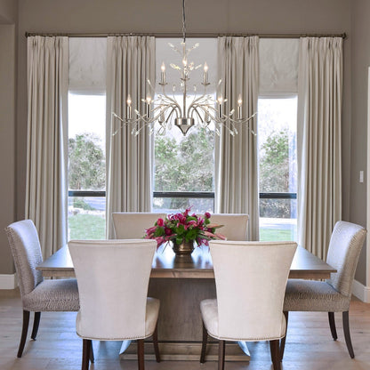 Suspension lumineuse en forme de bougie, style branche d'arbre rétro, avec cristaux, pour maison de campagne