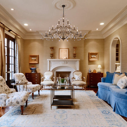 Suspension lumineuse en forme de bougie, style branche d'arbre rétro, avec cristaux, pour maison de campagne