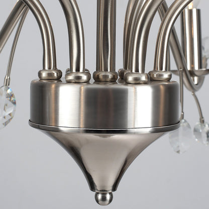 Suspension lumineuse en forme de bougie, style branche d'arbre rétro, avec cristaux, pour maison de campagne